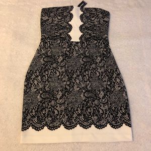 Black/White Strapless Dress